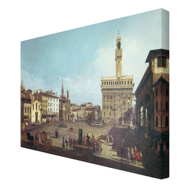 Print on canvas - Bernardo Bellotto - The Piazza della Signoria in Florence