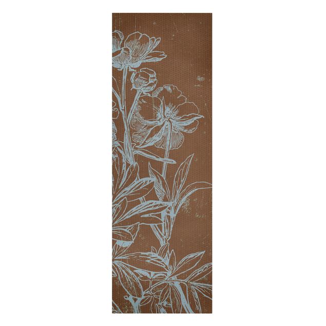 Print on canvas - Blue Sketch Of A Flower