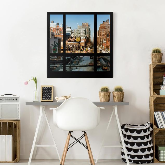 Print on canvas - View From Windows On Street In New York