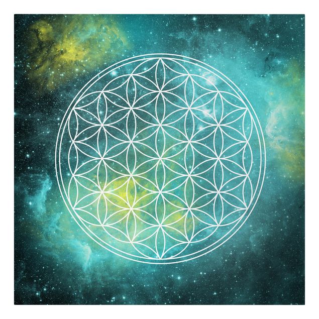 Print on canvas - Flower Of Life In Starlight