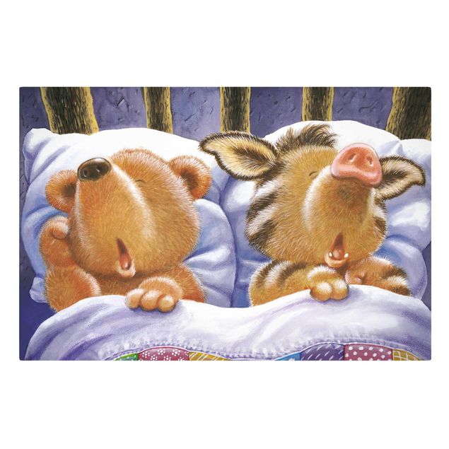 Print on canvas - Buddy Bear - In Bed