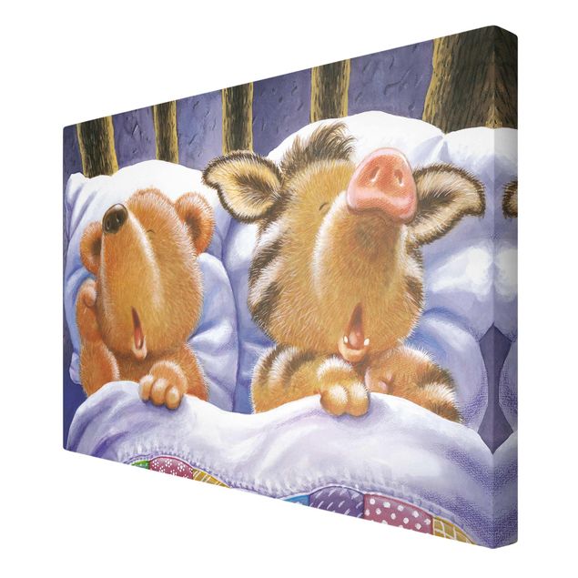 Print on canvas - Buddy Bear - In Bed