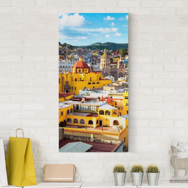 Print on canvas - Colourful Houses Guanajuato