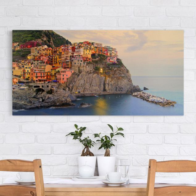Print on canvas - Colourful coastal town
