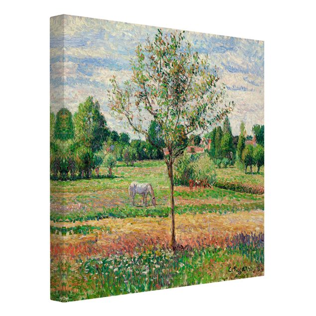 Print on canvas - Camille Pissarro - Meadow with Grey Horse, Eragny