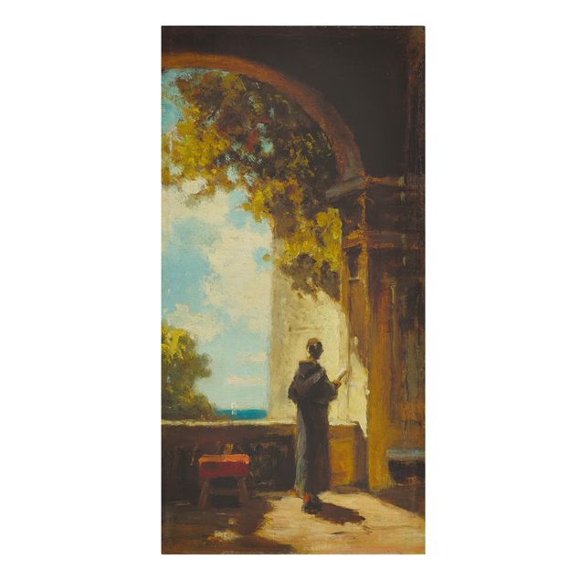 Print on canvas - Carl Spitzweg - Breviary Reading Monk In The Cloister