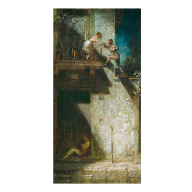 Print on canvas - Carl Spitzweg - Pierrot And Columbine