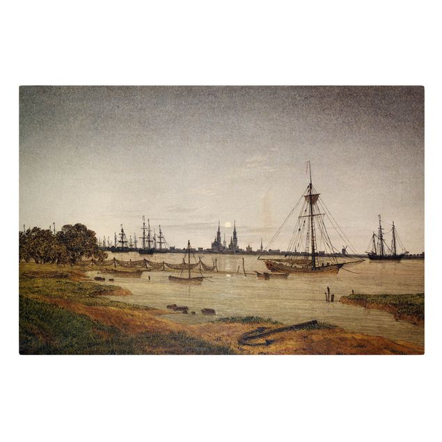 Print on canvas - Caspar David Friedrich - Harbor at Moonlight