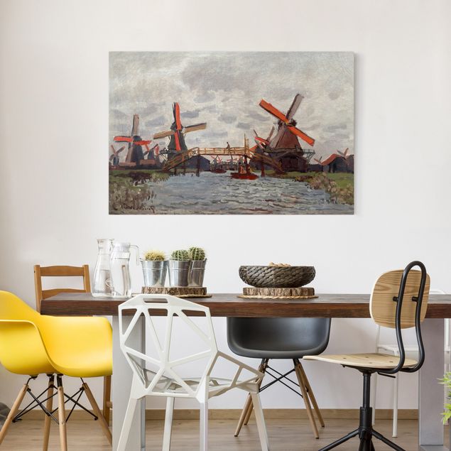 Print on canvas - Claude Monet - Windmills in Westzijderveld near Zaandam