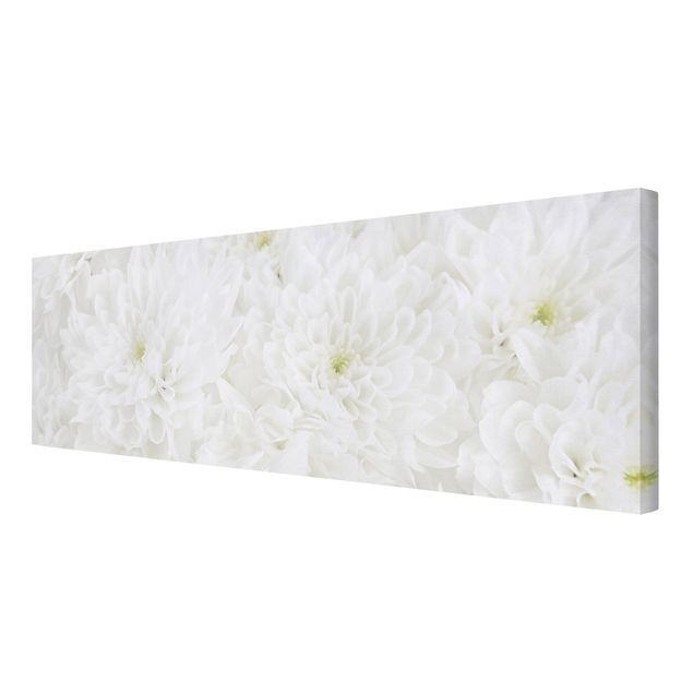 Print on canvas - Dahlias Sea Of Flowers White