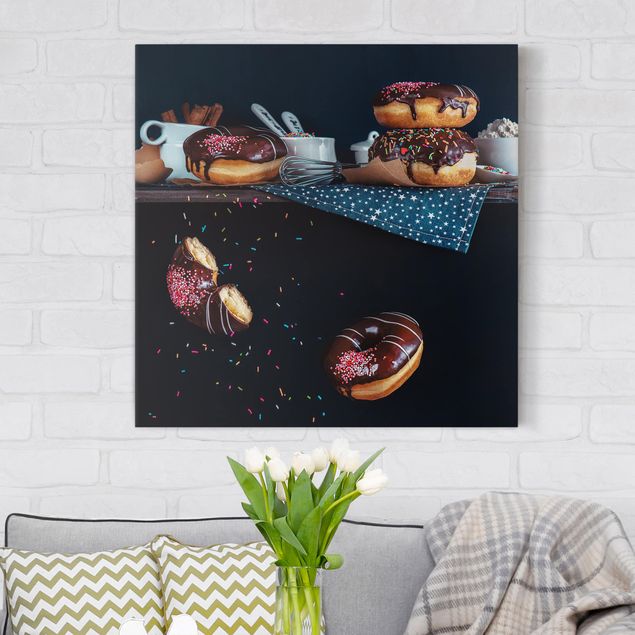 Print on canvas - Donuts from the Kitchen Shelf