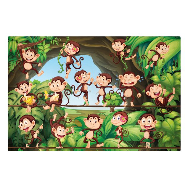 Print on canvas - Jungle Monkeys