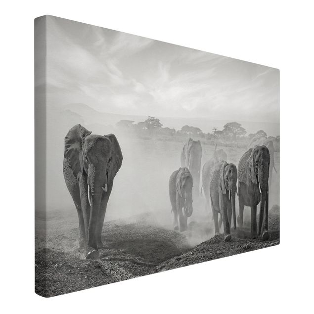 Print on canvas - Herd Of Elephants