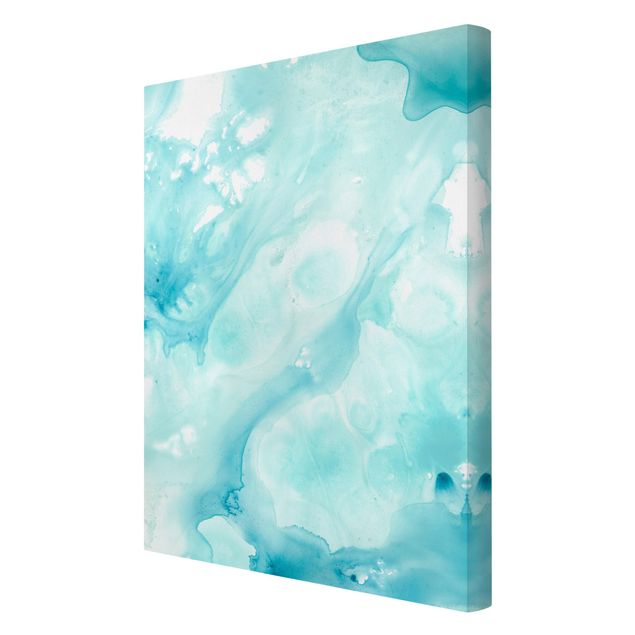 Print on canvas - Emulsion In White And Turquoise I
