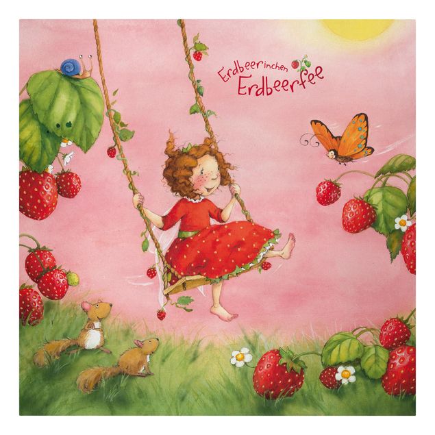 Print on canvas - Little Strawberry Strawberry Fairy - Tree Swing