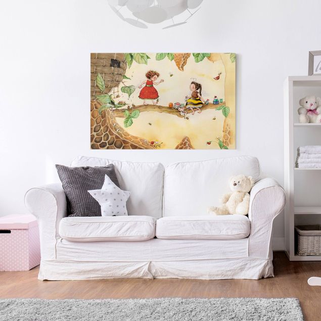 Print on canvas - Little Strawberry Strawberry Fairy - At the bee fairy's