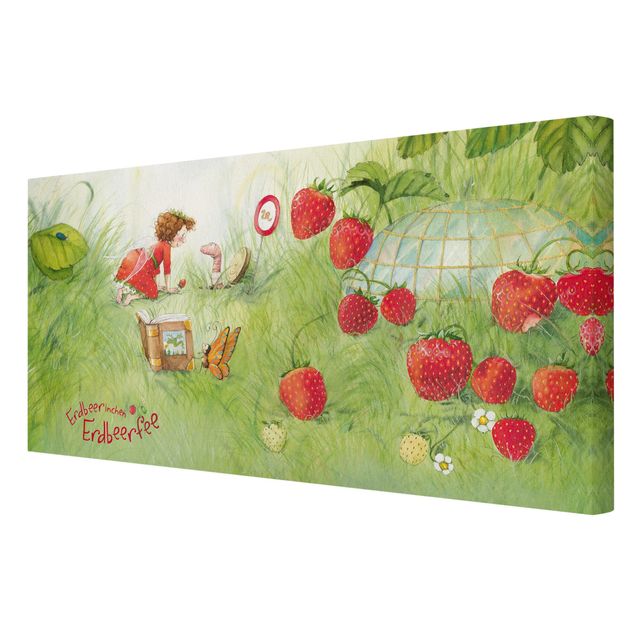 Print on canvas - Little Strawberry Strawberry Fairy- With Worm Home