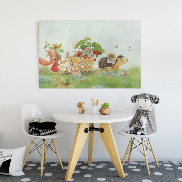 Print on canvas - Little Strawberry Strawberry Fairy - With Hedgehog