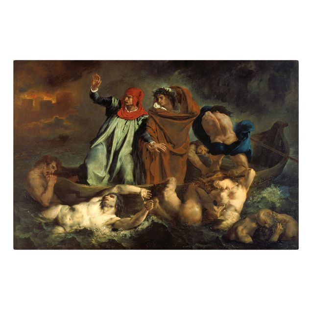 Print on canvas - Eugène Delacroix - The Barque of Dante (Dante and Virgil in Hell)