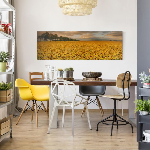 Print on canvas - Field With Sunflowers