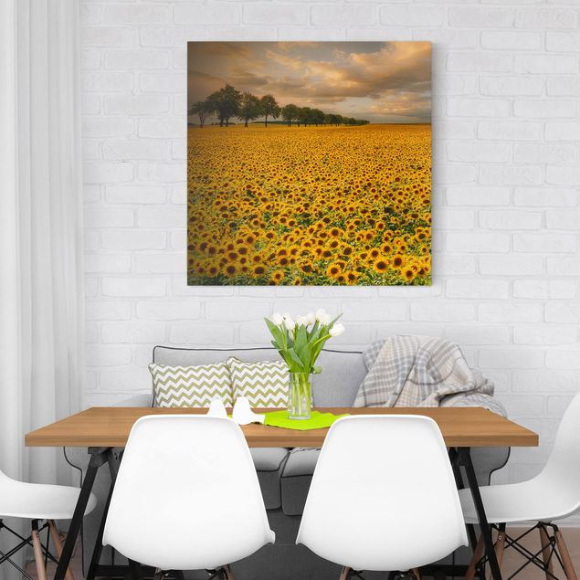 Print on canvas - Field With Sunflowers