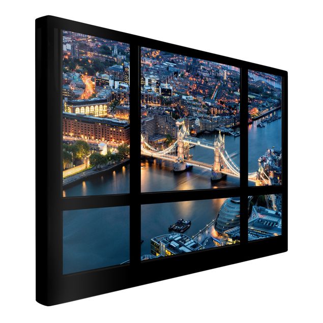 Print on canvas - Window view of Tower Bridge at night
