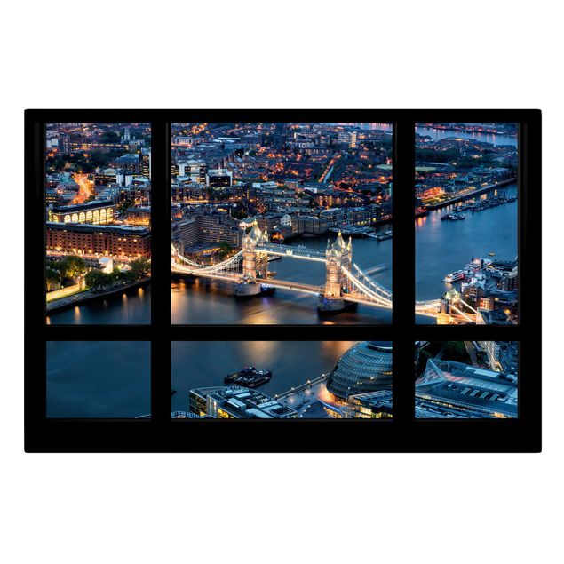 Print on canvas - Window view of Tower Bridge at night