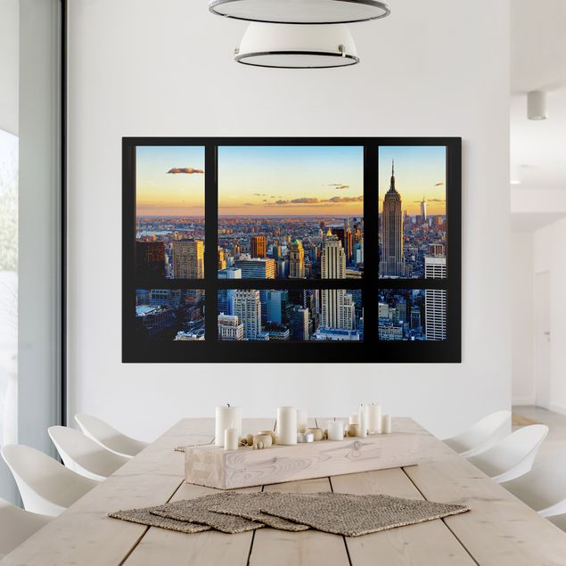 Print on canvas - Window view - Sunrise New York