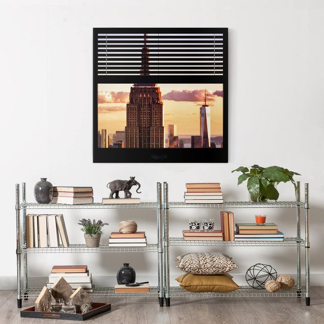 Print on canvas - Window View Blind - Empire State Building New York