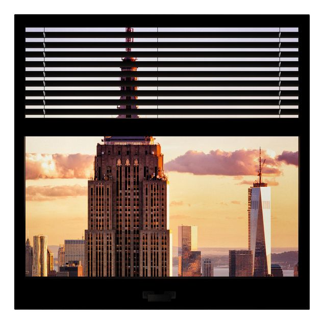 Print on canvas - Window View Blind - Empire State Building New York