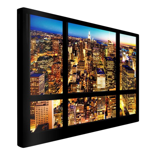 Print on canvas - Window view New York at night