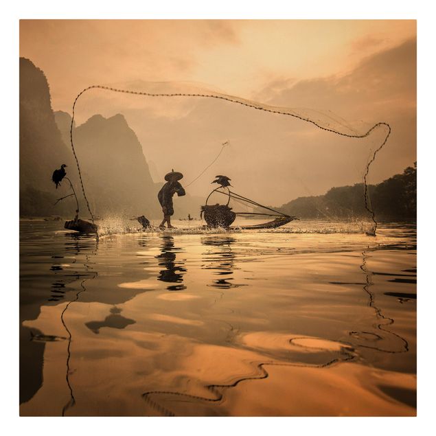 Print on canvas - Fishing At Dawn