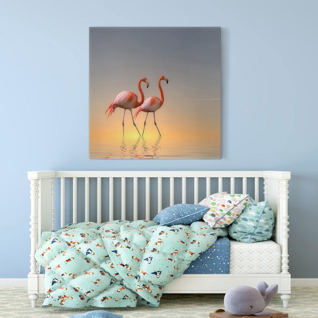 Print on canvas - Flamingo Love