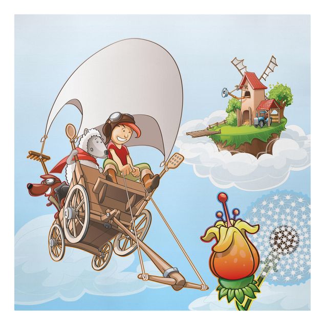 Print on canvas - Flying Farm Hay Cart Ride