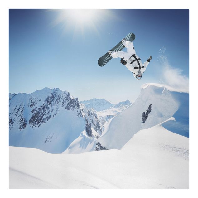 Print on canvas - Flying Snowboarder