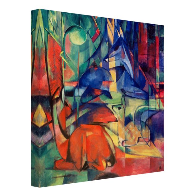 Print on canvas - Franz Marc - Deer In The Forest
