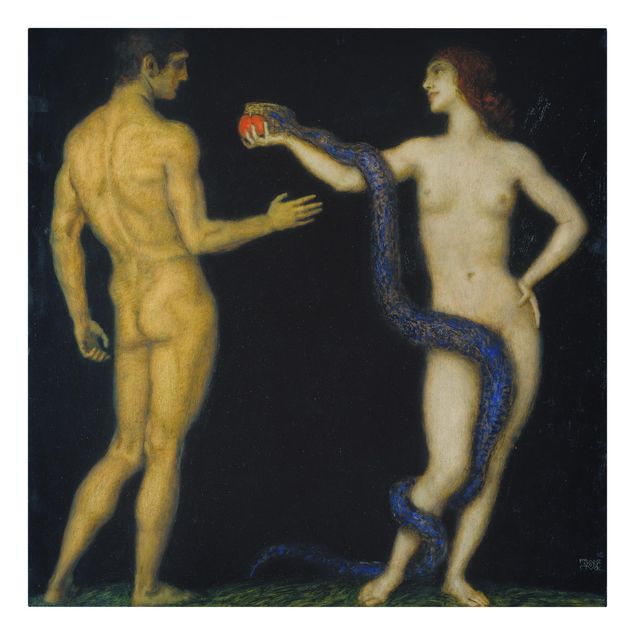 Print on canvas - Franz von Stuck - Adam and Eve