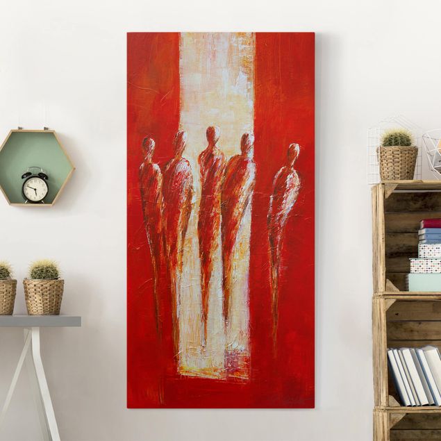 Print on canvas - Five Figures In Red 02