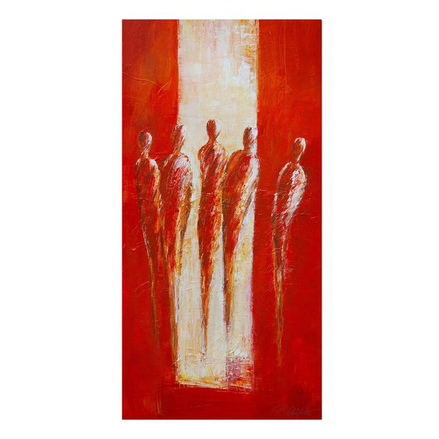 Print on canvas - Five Figures In Red 02