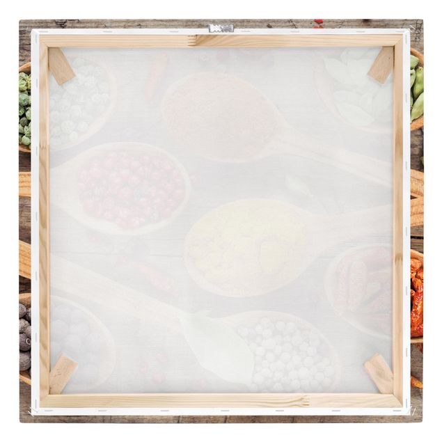 Print on canvas - Spices On Wooden Spoon