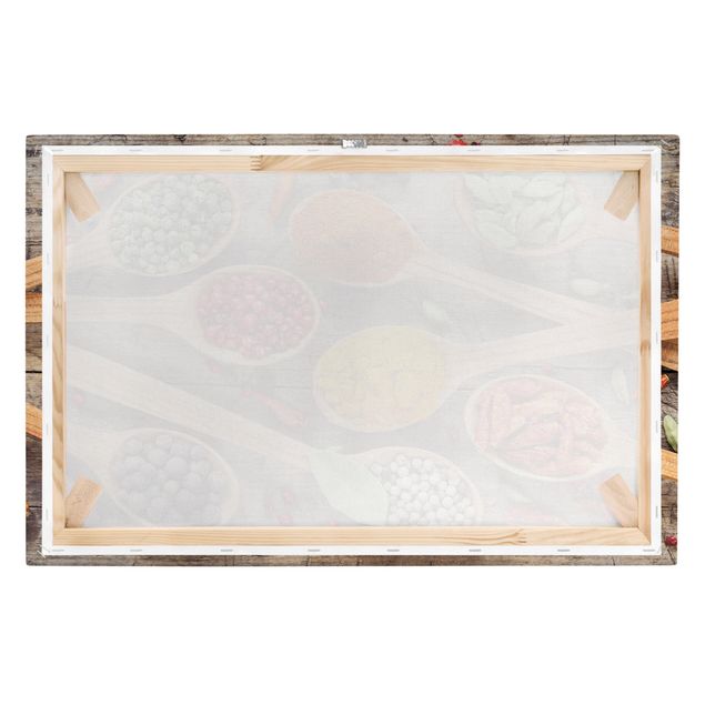 Print on canvas - Spices On Wooden Spoon