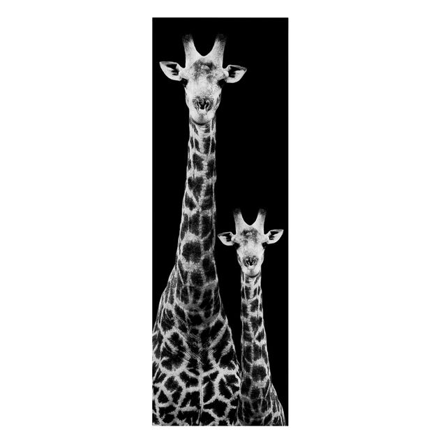 Print on canvas - Giraffe Duo Black And White