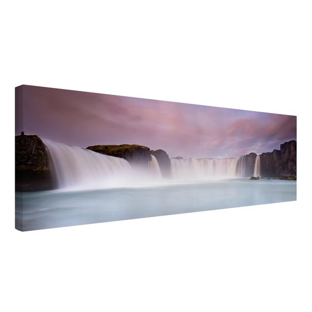 Print on canvas - Goðafoss And The Moon
