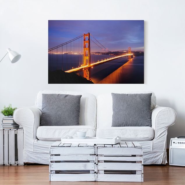 Print on canvas - Golden Gate Bridge At Night