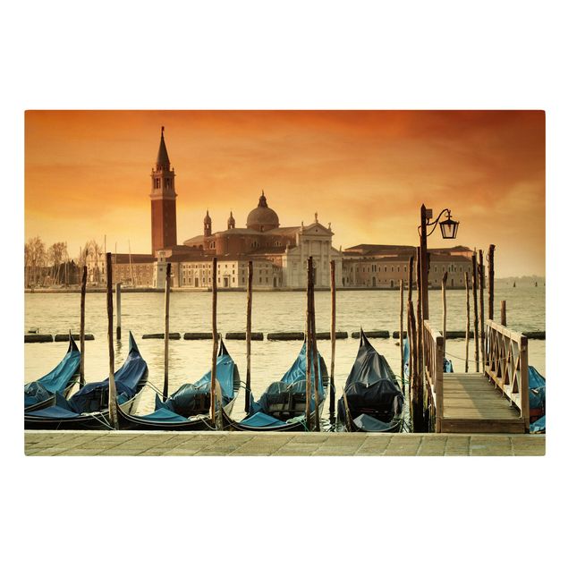 Print on canvas - Gondolas In Venice