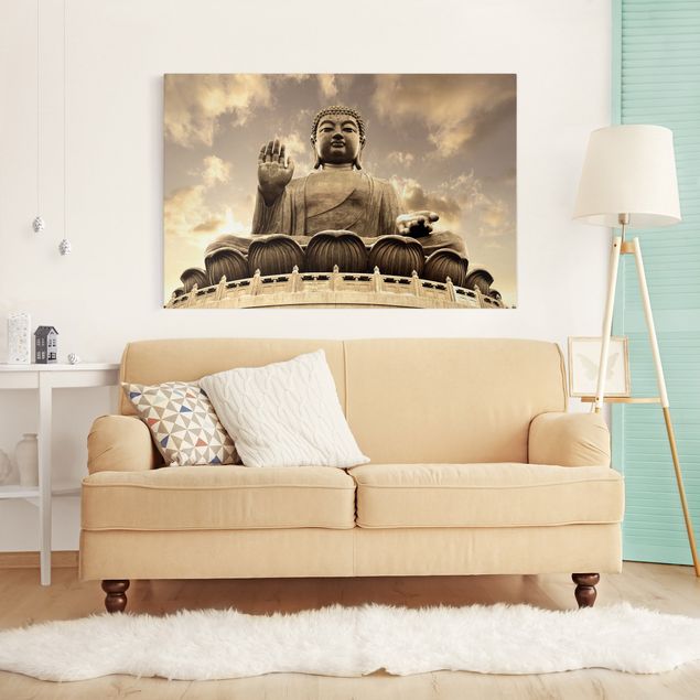 Print on canvas - Big Buddha Sepia