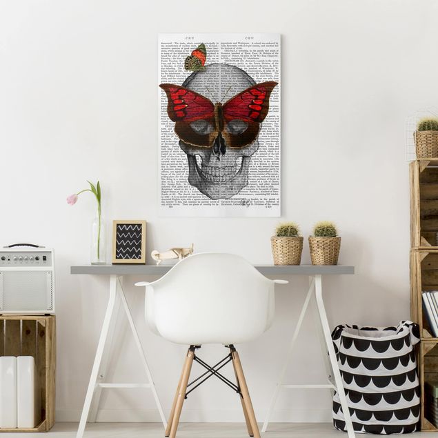 Print on canvas - Scary Reading - Butterfly Mask