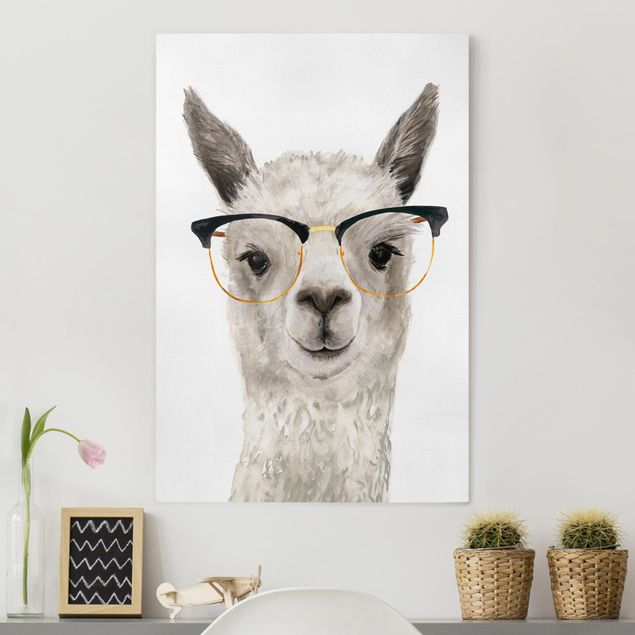 Print on canvas - Hip Lama With Glasses I