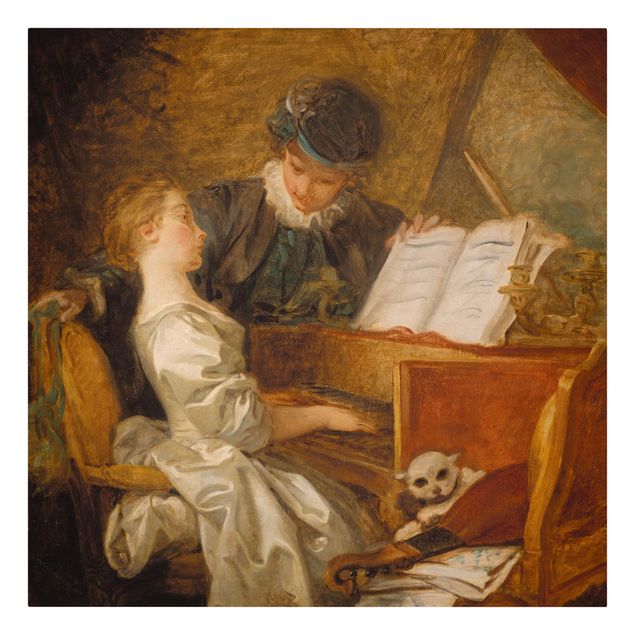 Print on canvas - Jean Honoré Fragonard - The Piano Lesson
