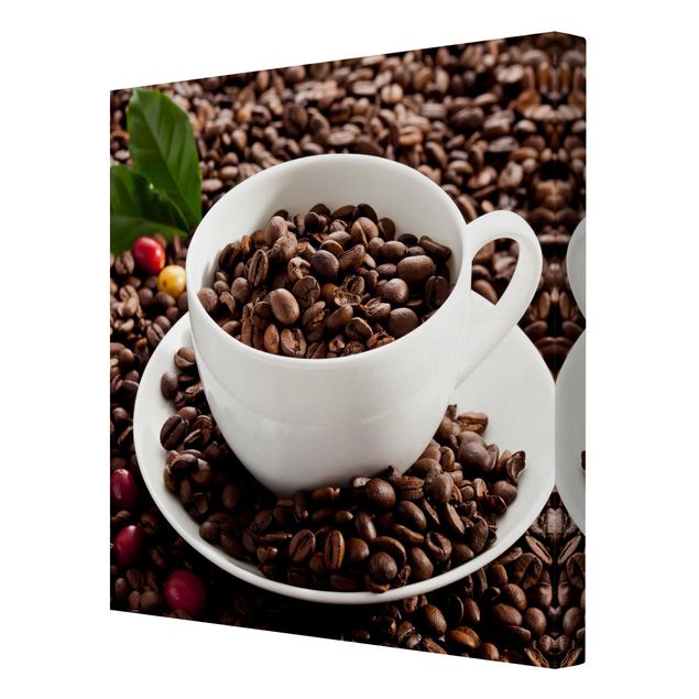 Print on canvas - Coffee Cup With Roasted Coffee Beans